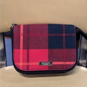 Kate Spade Red and Black Checkered Crossbody Bag
